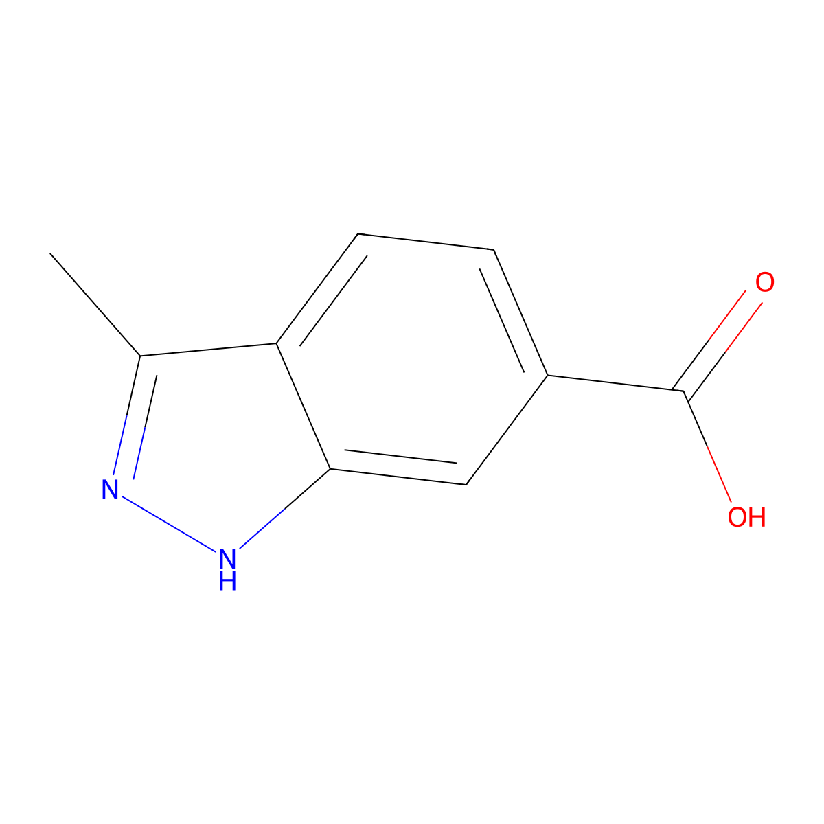 3-Methyl-1H-indazole-6-carboxylic acid molecular structure, CAS 201286-96-6