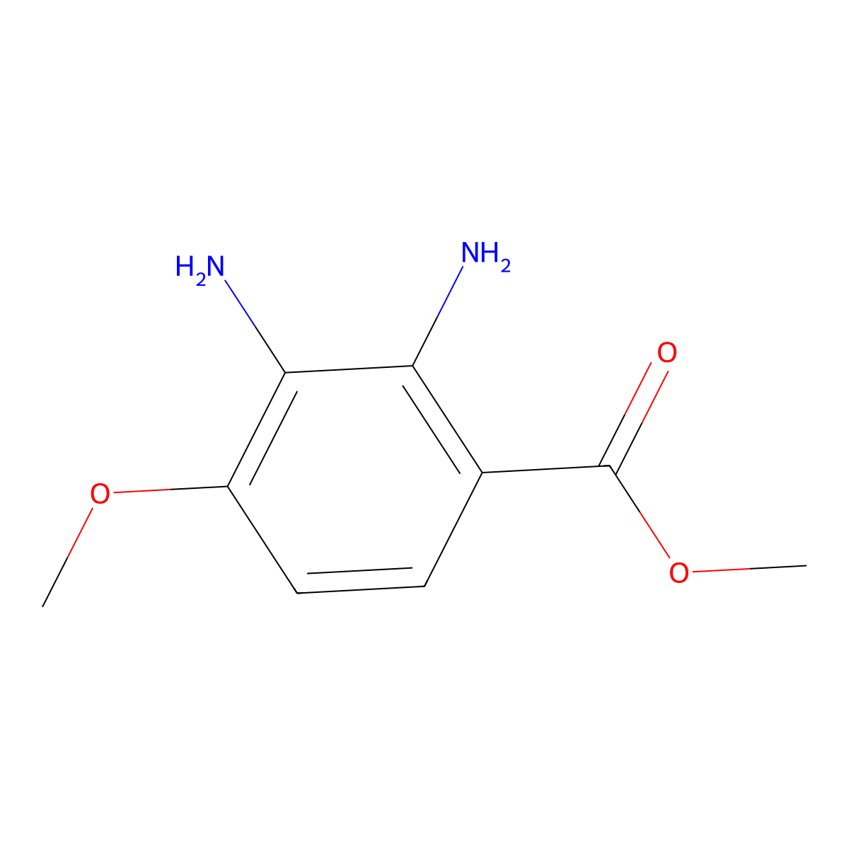 Methyl 2,3-diamino-4-methoxybenzoate molecular structure, CAS 201287-70-9