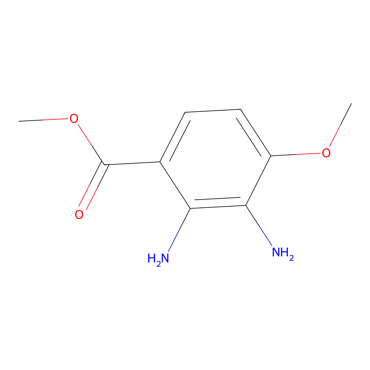Methyl 2,3-diamino-4-methoxybenzoate molecular structure, CAS 201287-70-9