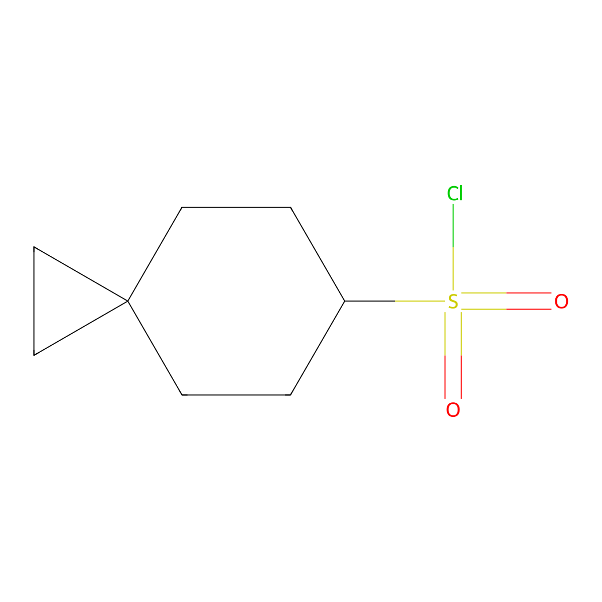 Spiro[2.5]octane-6-sulfonylchloride molecular structure, CAS 2012884-41-0