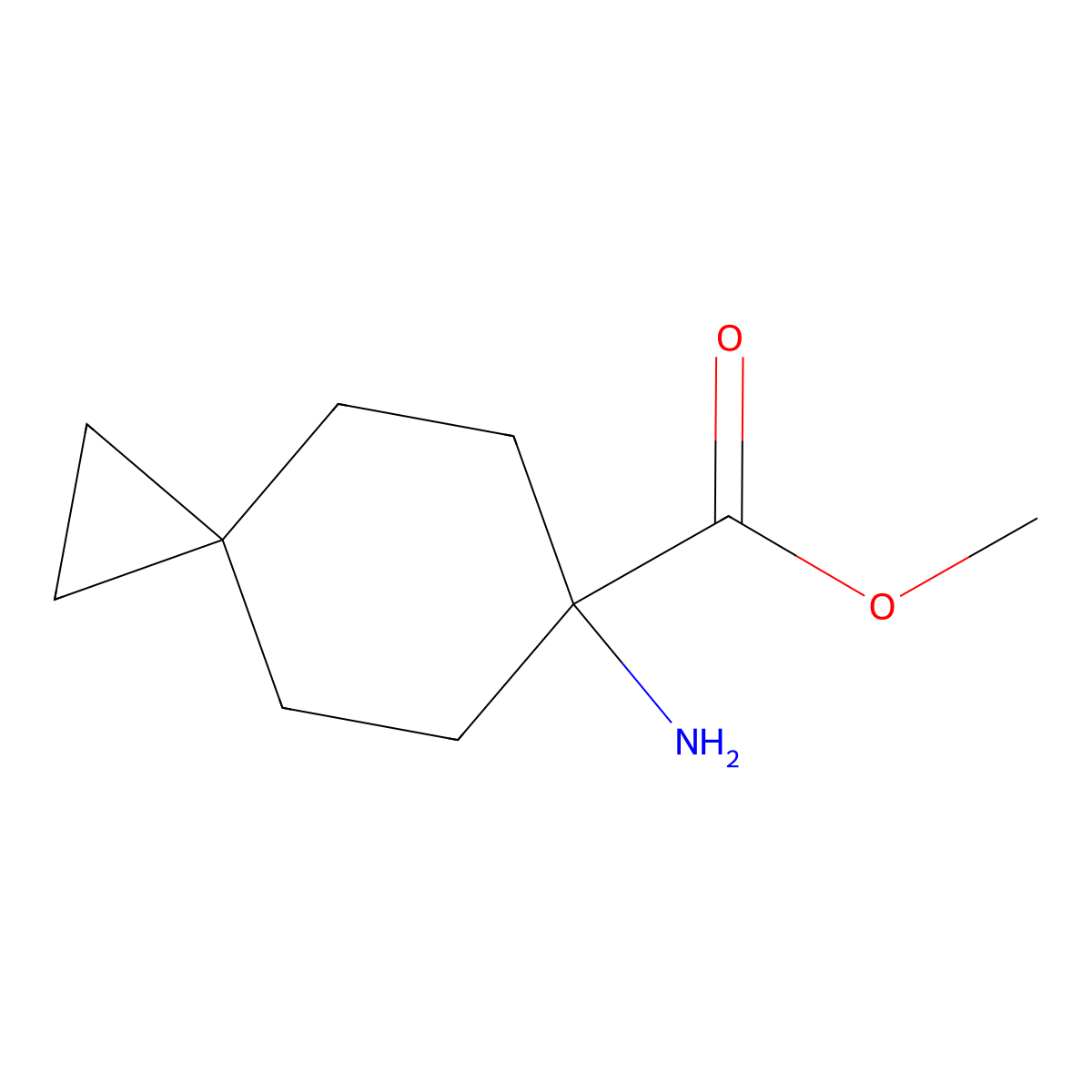 Methyl 6-aminospiro[2.5]octane-6-carboxylate molecular structure, CAS 2012905-92-7