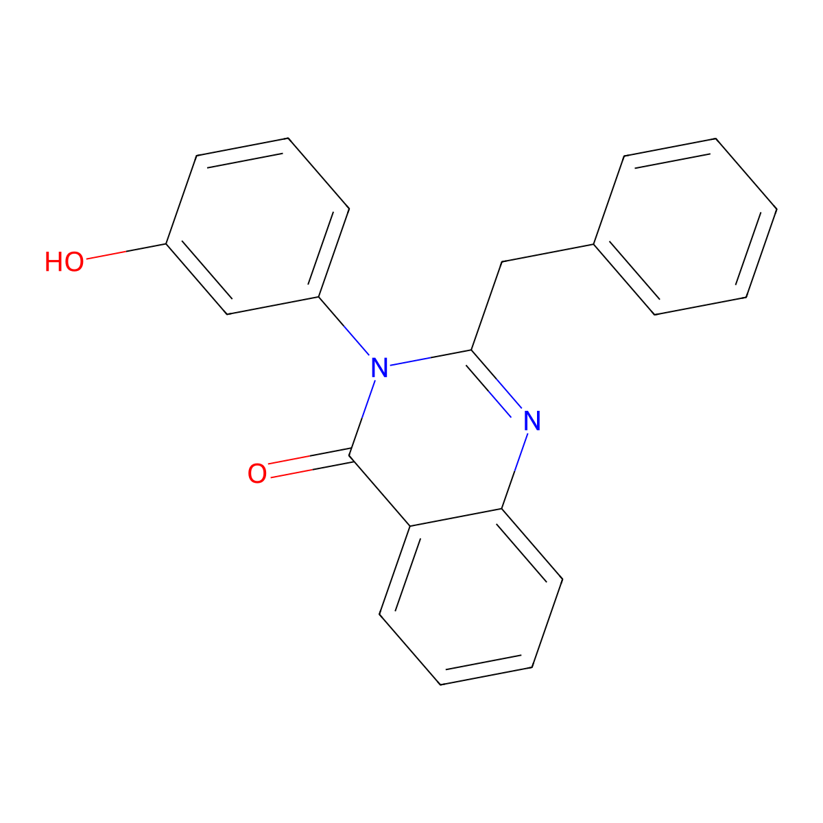 2-Benzyl-3-(3-hydroxyphenyl)quinazolin-4-one molecular structure, CAS 201293-01-8
