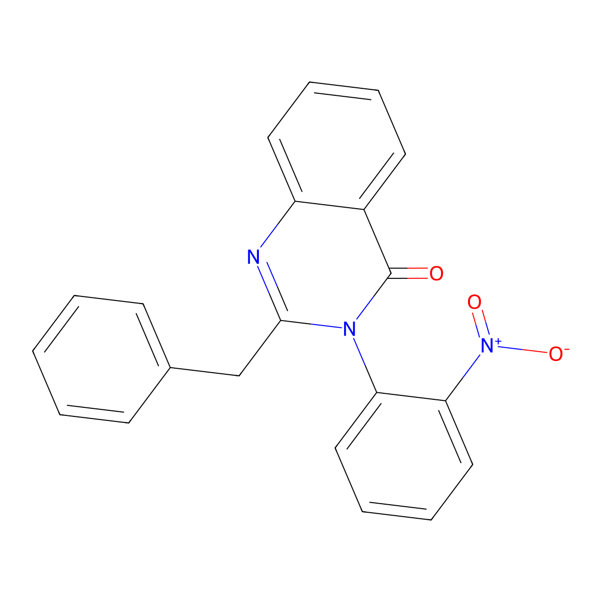 2-Benzyl-3-(2-nitrophenyl)quinazolin-4-one molecular structure, CAS 201293-03-0