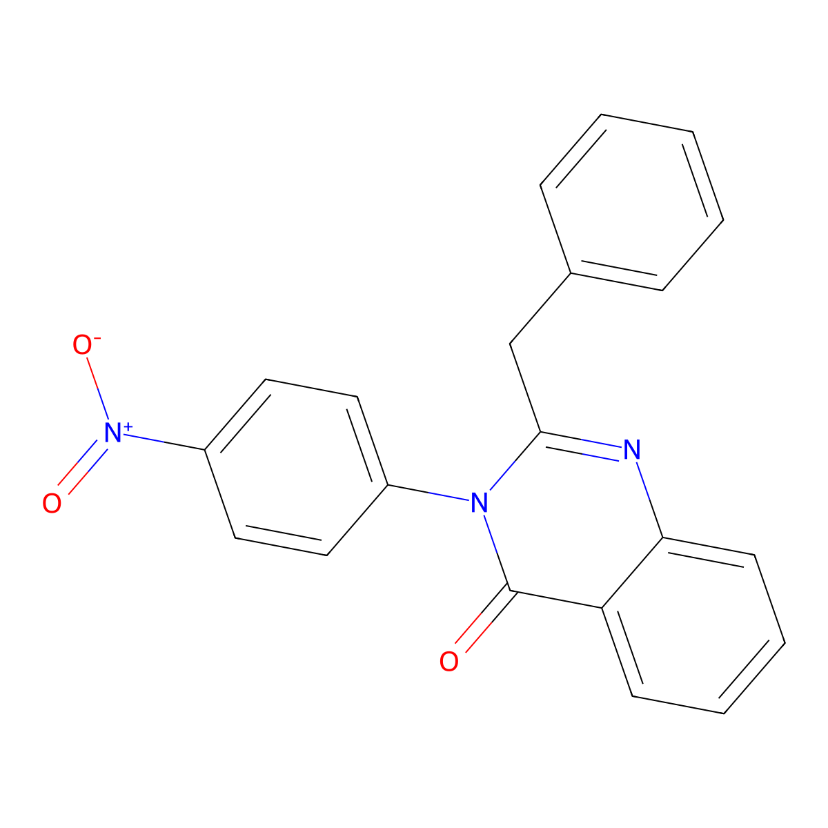 2-Benzyl-3-(4-nitrophenyl)quinazolin-4-one molecular structure, CAS 201293-05-2