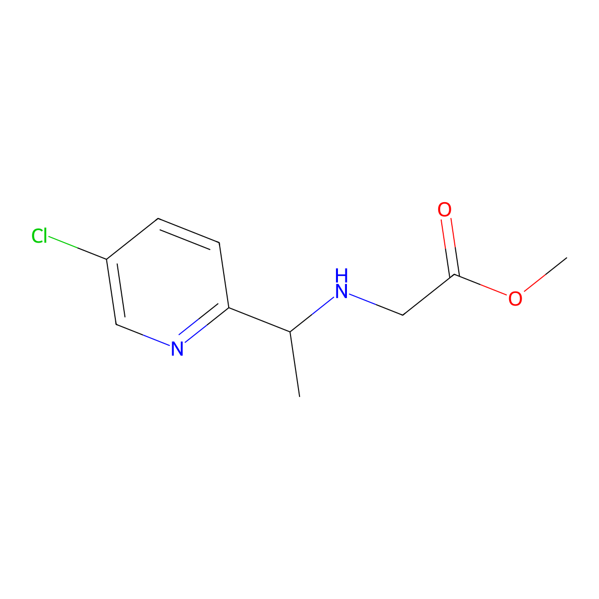 Methyl (1-(5-chloropyridin-2-YL)ethyl)glycinate molecular structure, CAS 2012930-06-0