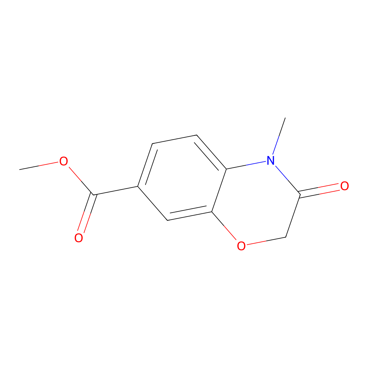 methyl 4-methyl-3-oxo-3,4-dihydro-2H-1,4-benzoxazine-7-carboxylate molecular structure, CAS 201294-27-1