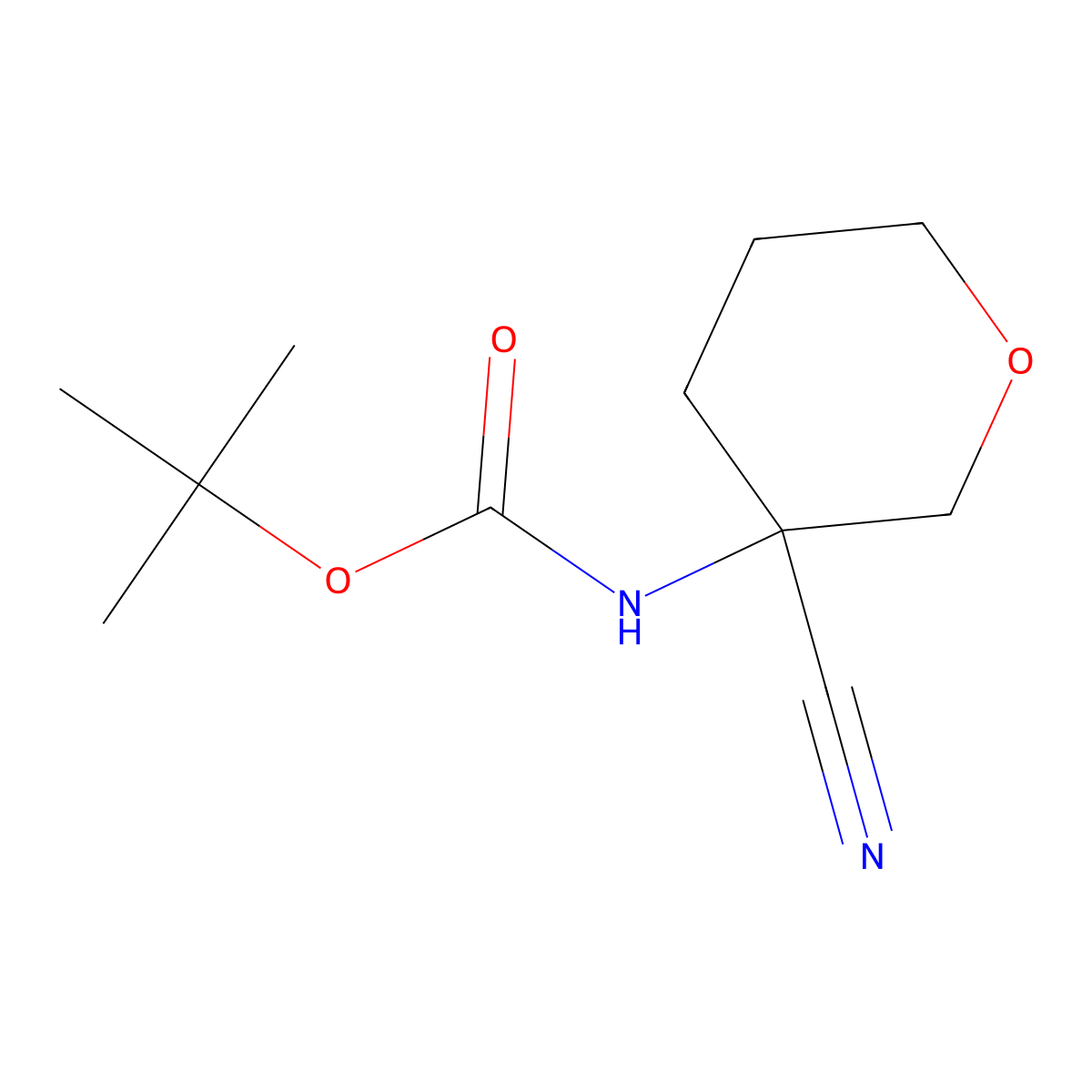 tert-butyl N-(3-cyanooxan-3-yl)carbamate molecular structure, CAS 2012945-11-6