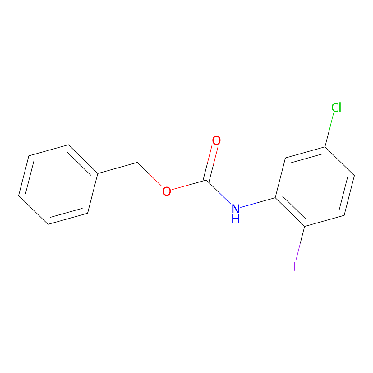 benzyl N-(5-chloro-2-iodophenyl)carbamate molecular structure, CAS 2012958-86-8