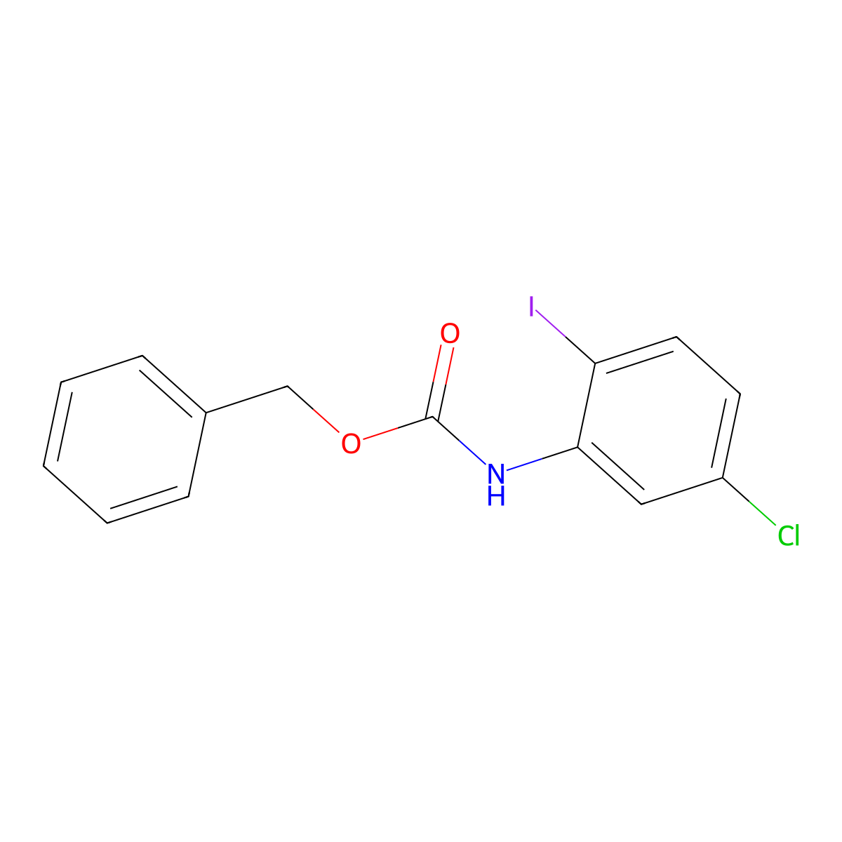 benzyl N-(5-chloro-2-iodophenyl)carbamate molecular structure, CAS 2012958-86-8