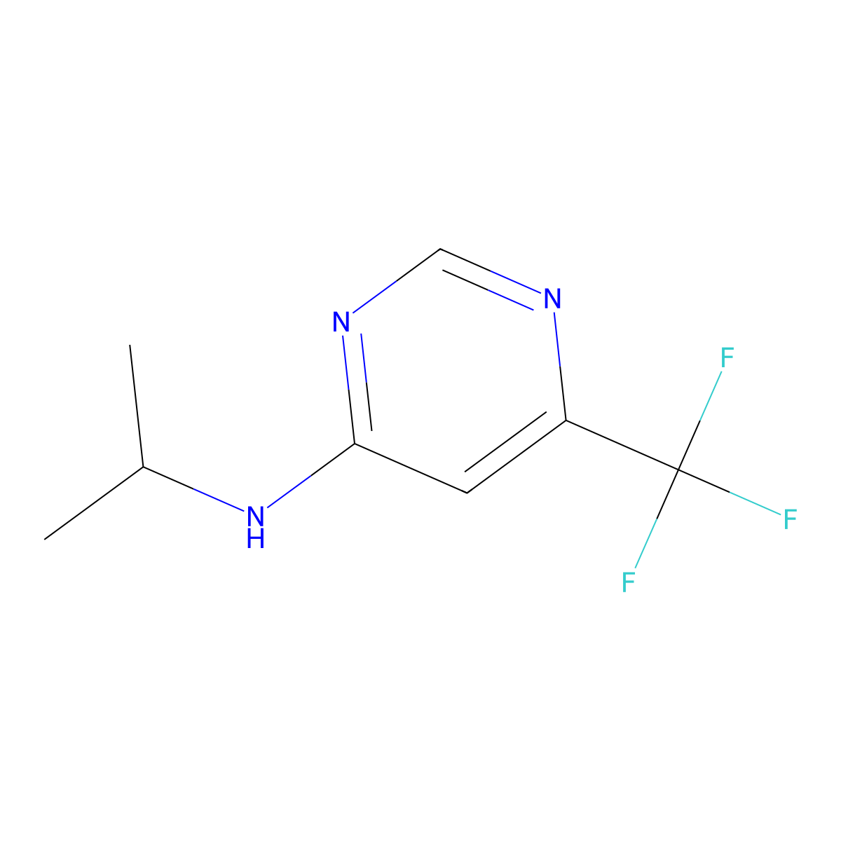 N-(propan-2-yl)-6-(trifluoromethyl)pyrimidin-4-amine molecular structure, CAS 2012976-30-4