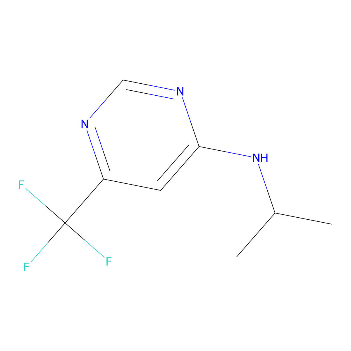 N-(propan-2-yl)-6-(trifluoromethyl)pyrimidin-4-amine molecular structure, CAS 2012976-30-4