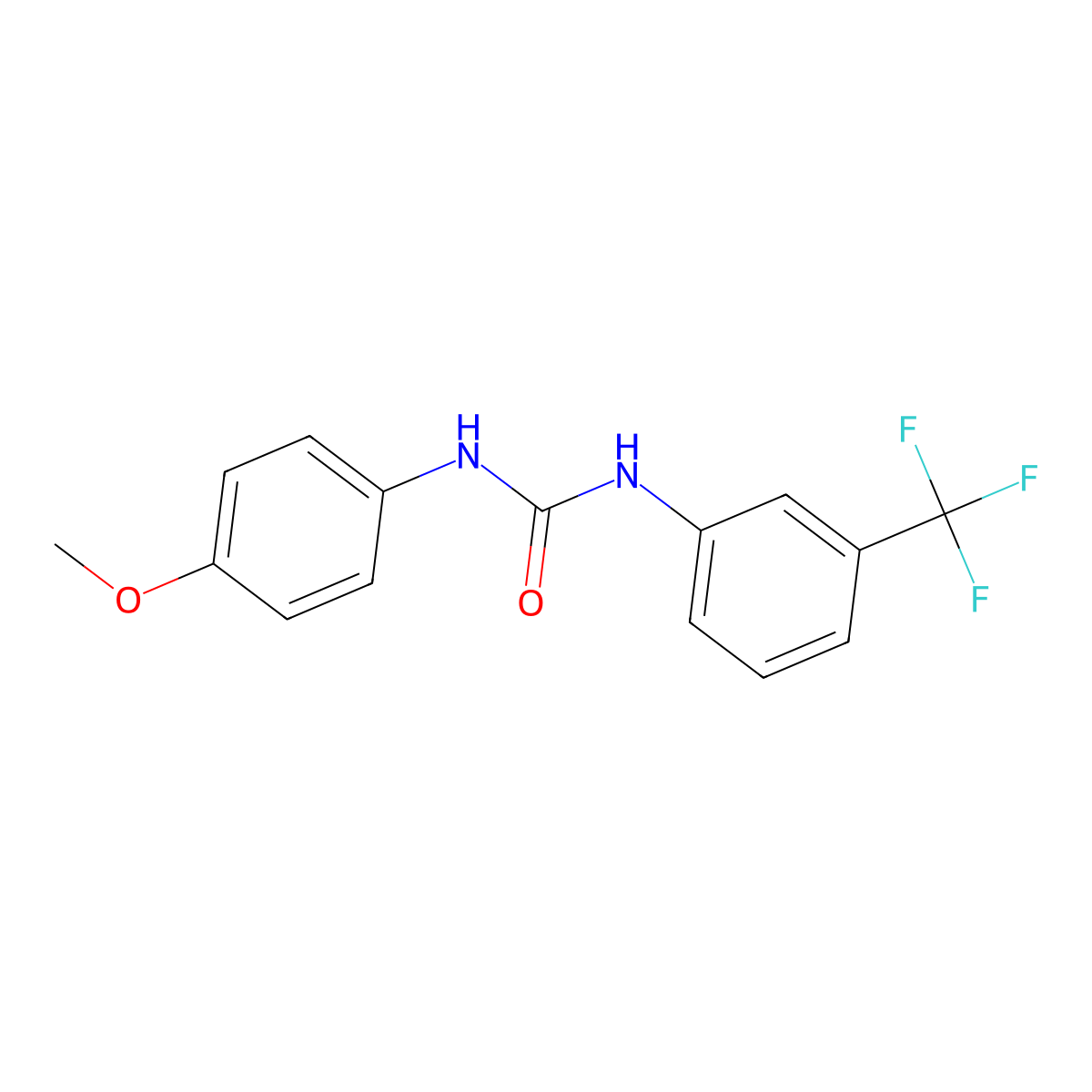 1-(4-Methoxyphenyl)-3-[3-(trifluoromethyl)phenyl]urea molecular structure, CAS 201298-83-1