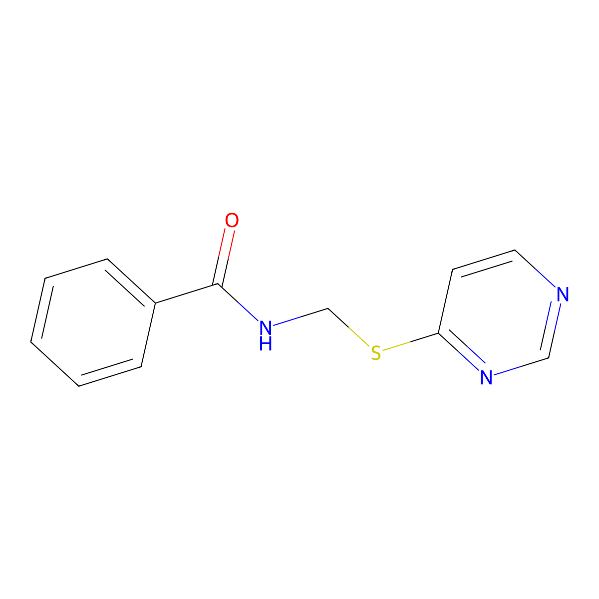 N-[(4-pyrimidinylthio)methyl]benzamide molecular structure, CAS 201299-59-4