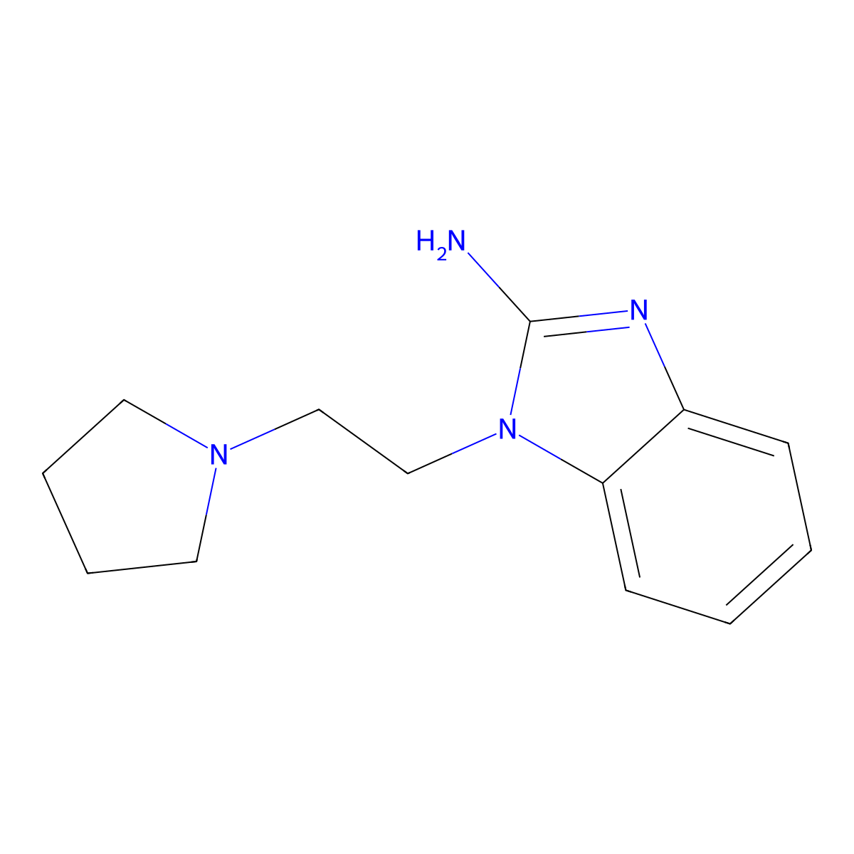 1-(2-Pyrrolidin-1-ylethyl)benzimidazol-2-amine molecular structure, CAS 201299-81-2