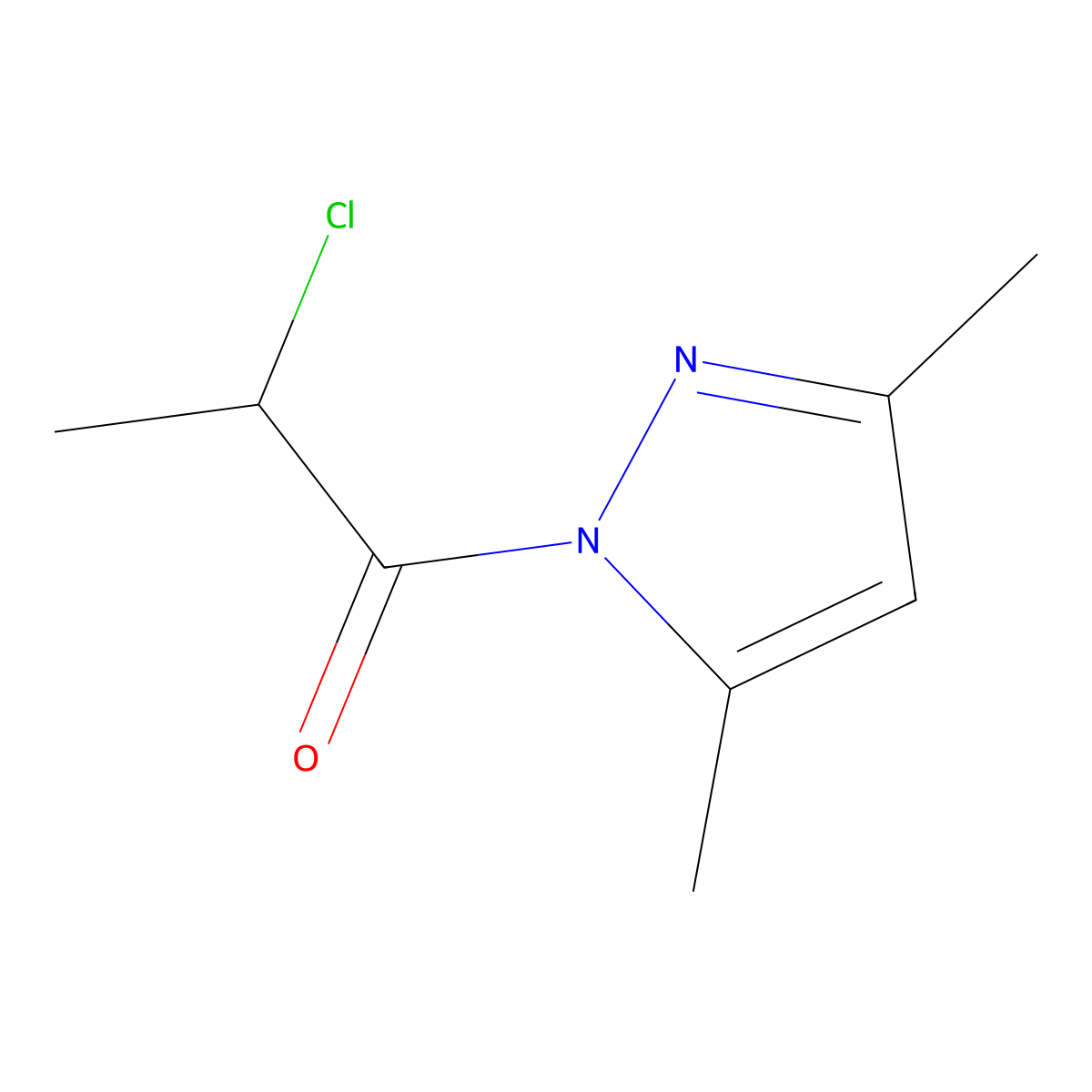 1-(2-Chloro-1-oxopropyl)-3,5-dimethyl-1H-pyrazole molecular structure, CAS 201299-92-5