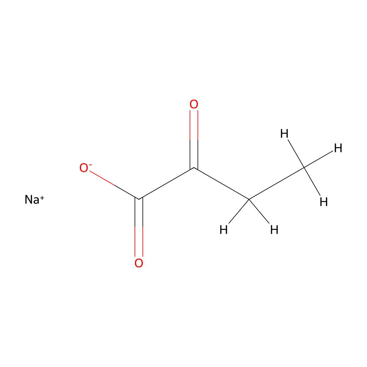 butyric acid, 2-oxo-, sodium salt molecular structure, CAS 2013-26-5