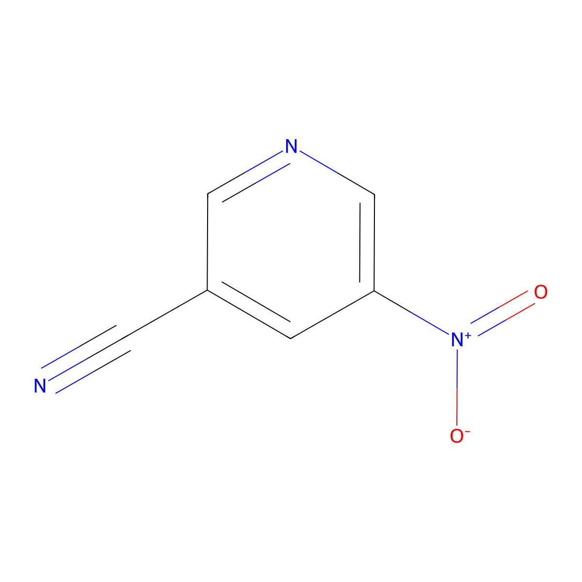 5-Nitro-3-pyridinecarbonitrile molecular structure, CAS 2013-71-0