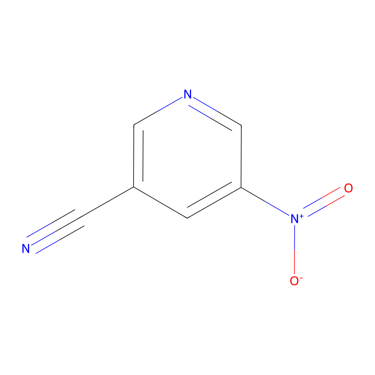 5-Nitro-3-pyridinecarbonitrile molecular structure, CAS 2013-71-0