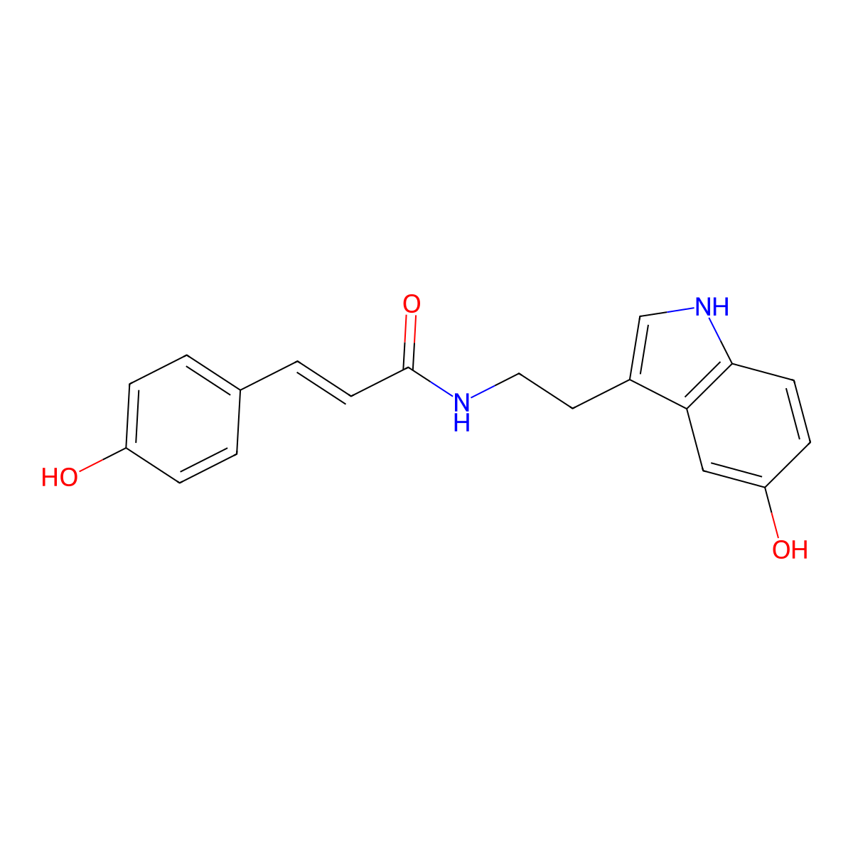 N-Coumaroyl serotonin molecular structure, CAS 201301-83-9