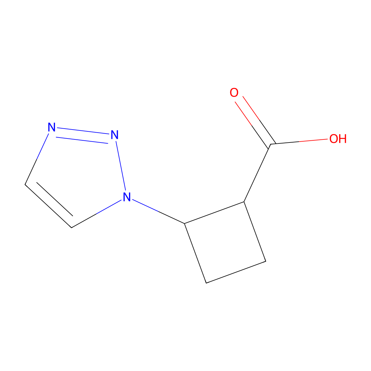 2-(Triazol-1-YL)cyclobutanecarboxylic acid molecular structure, CAS 2013030-57-2