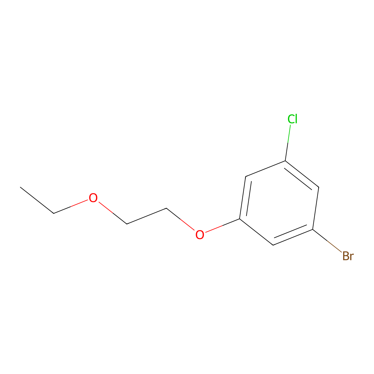 1-Bromo-3-chloro-5-(2-ethoxyethoxy)benzene molecular structure, CAS 2013073-77-1