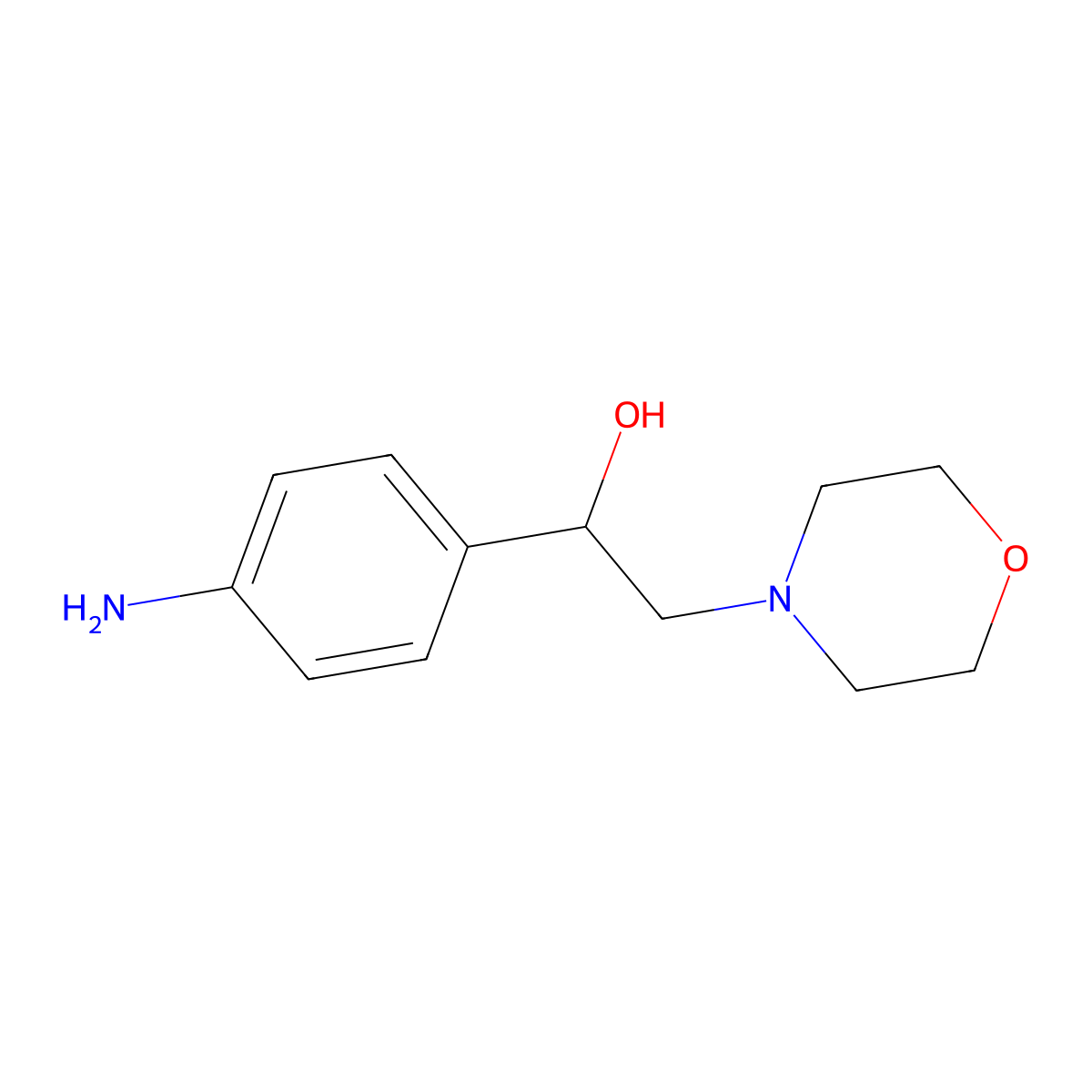 1-(4-Amino-phenyl)-2-morpholin-4-yl-ethanol molecular structure, CAS 20131-39-9