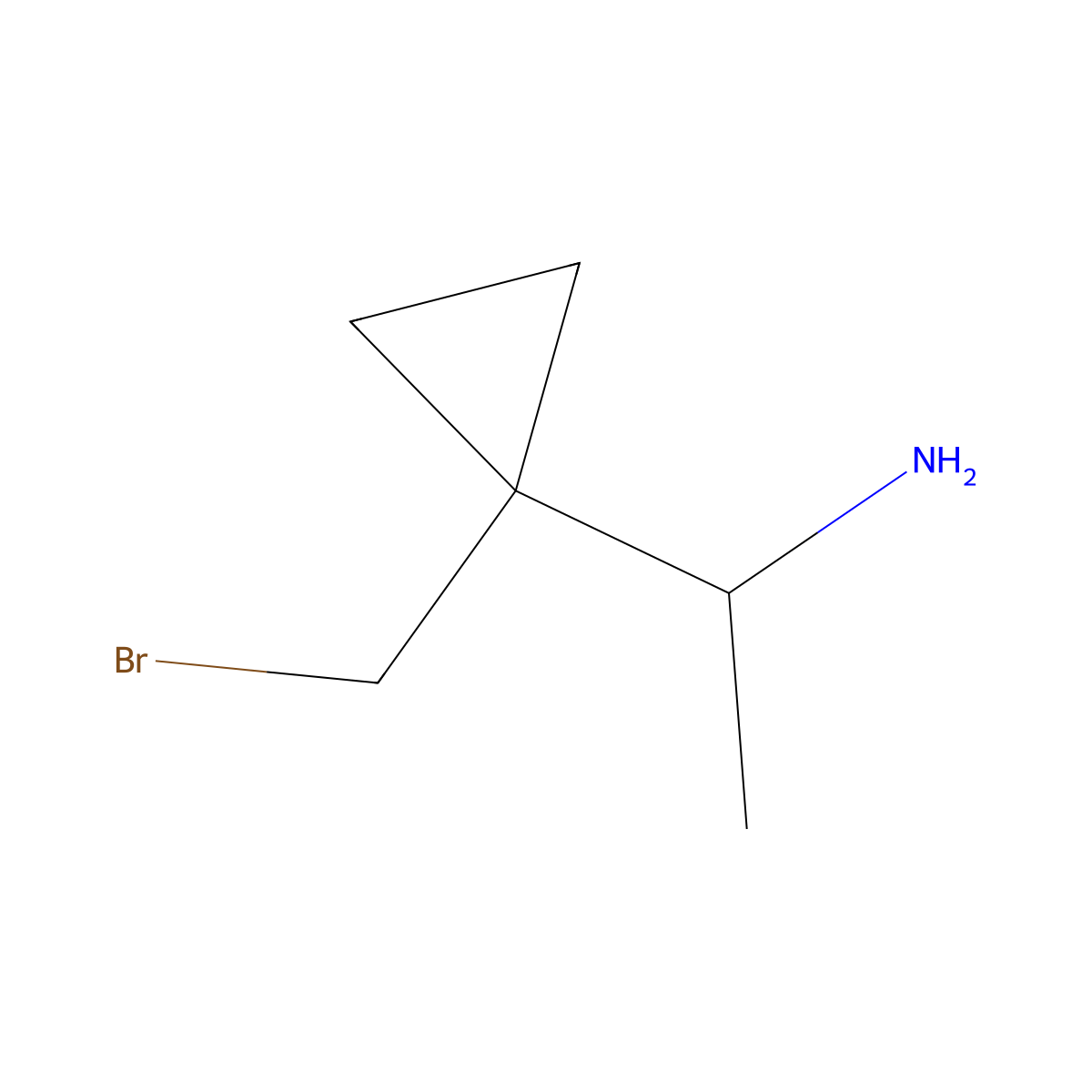 1-[1-(Bromomethyl)cyclopropyl]ethan-1-amine molecular structure, CAS 2013105-41-2