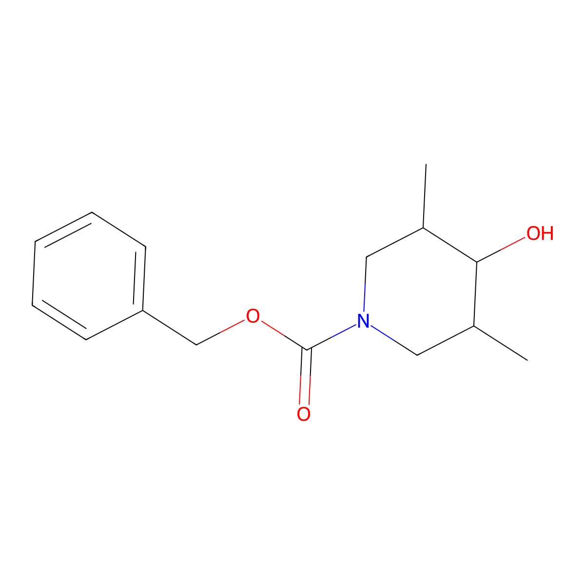 Benzyl 4-hydroxy-3,5-dimethylpiperidine-1-carboxylate molecular structure, CAS 2013135-62-9