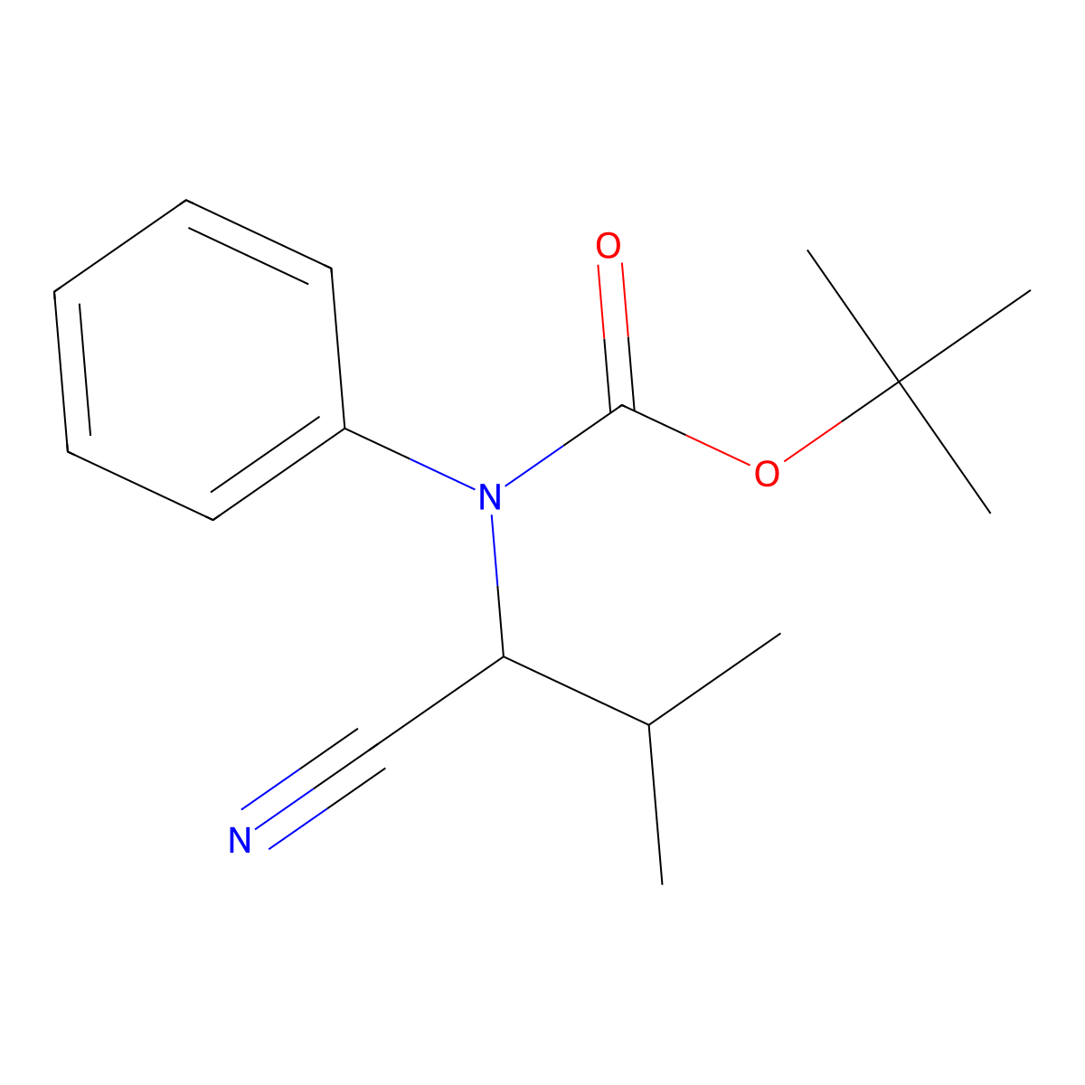 tert-butyl N-(1-cyano-2-methylpropyl)-N-phenylcarbamate molecular structure, CAS 2013164-68-4