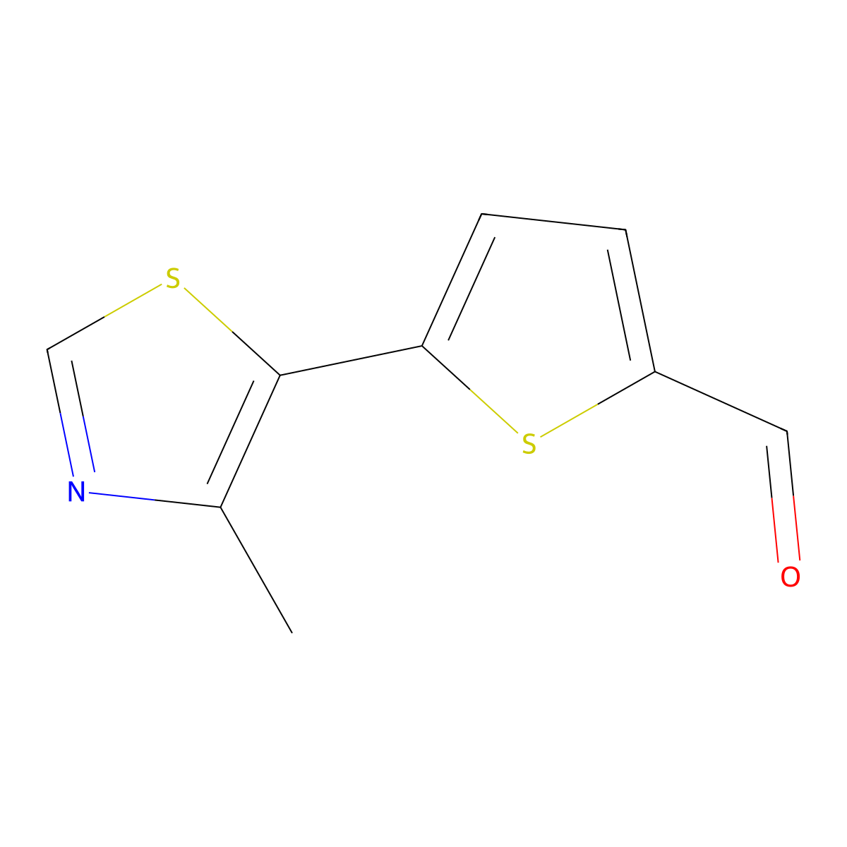 5-(4-Methyl-1,3-thiazol-5-yl)thiophene-2-carbaldehyde molecular structure, CAS 2013240-16-7