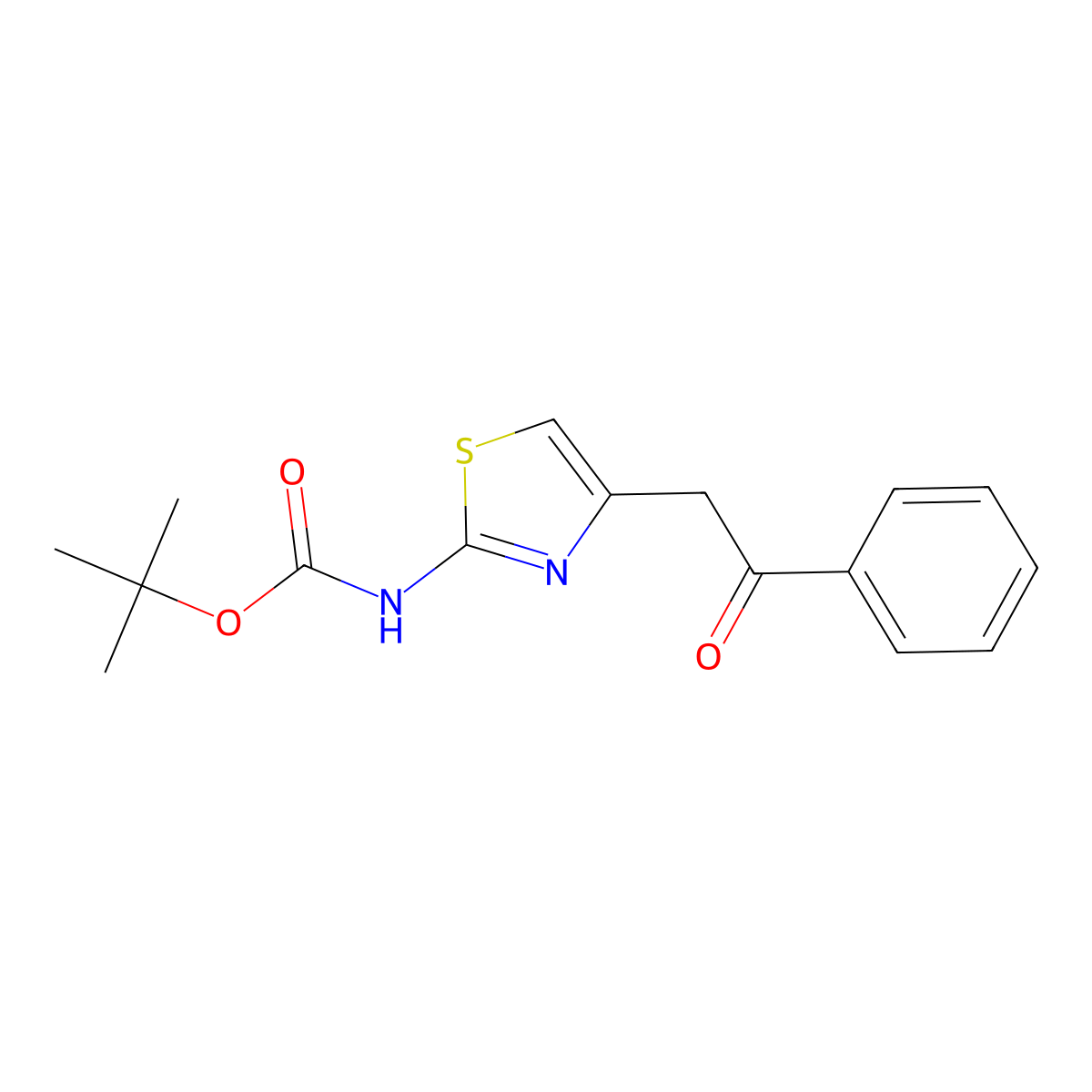 tert-butyl N-[4-(2-oxo-2-phenylethyl)-1,3-thiazol-2-yl]carbamate molecular structure, CAS 2013247-16-8