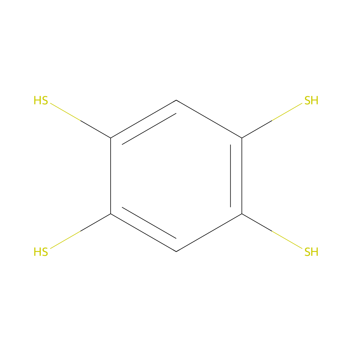 1,2,4,5-Benzenetetrathiol molecular structure, CAS 20133-21-5
