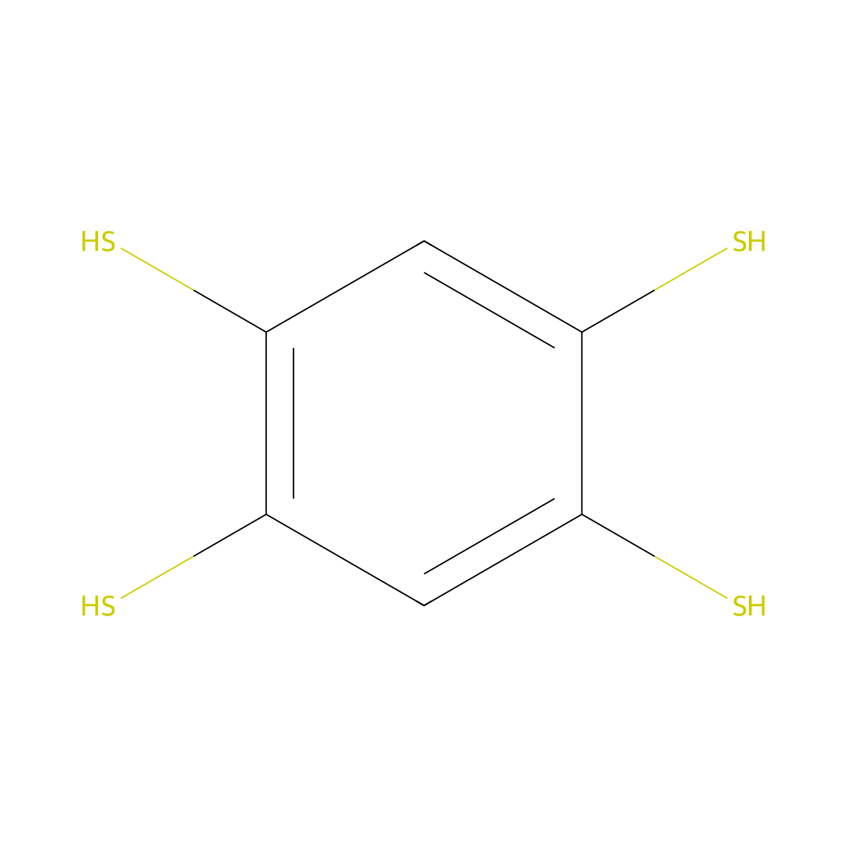 1,2,4,5-Benzenetetrathiol molecular structure, CAS 20133-21-5