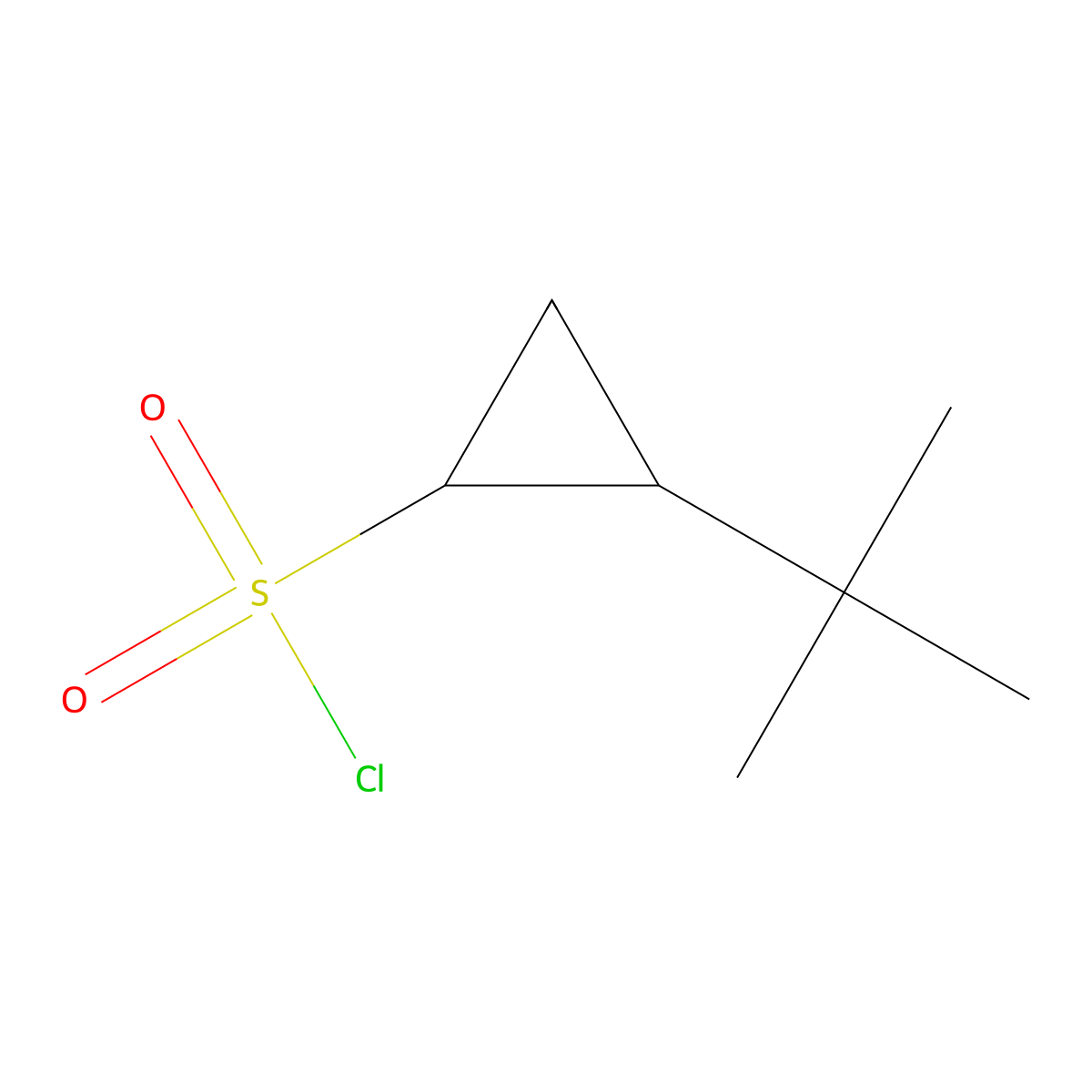 2-Tert-butylcyclopropane-1-sulfonyl chloride molecular structure, CAS 2013332-77-7
