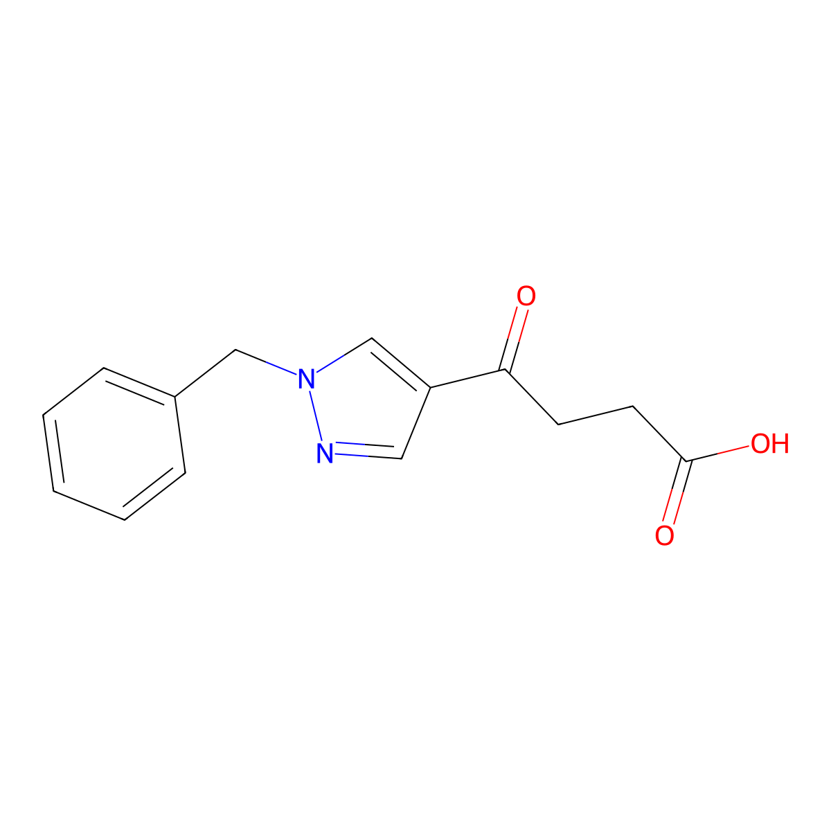 4-(1-benzyl-1H-pyrazol-4-yl)-4-oxobutanoic acid molecular structure, CAS 2013343-89-8