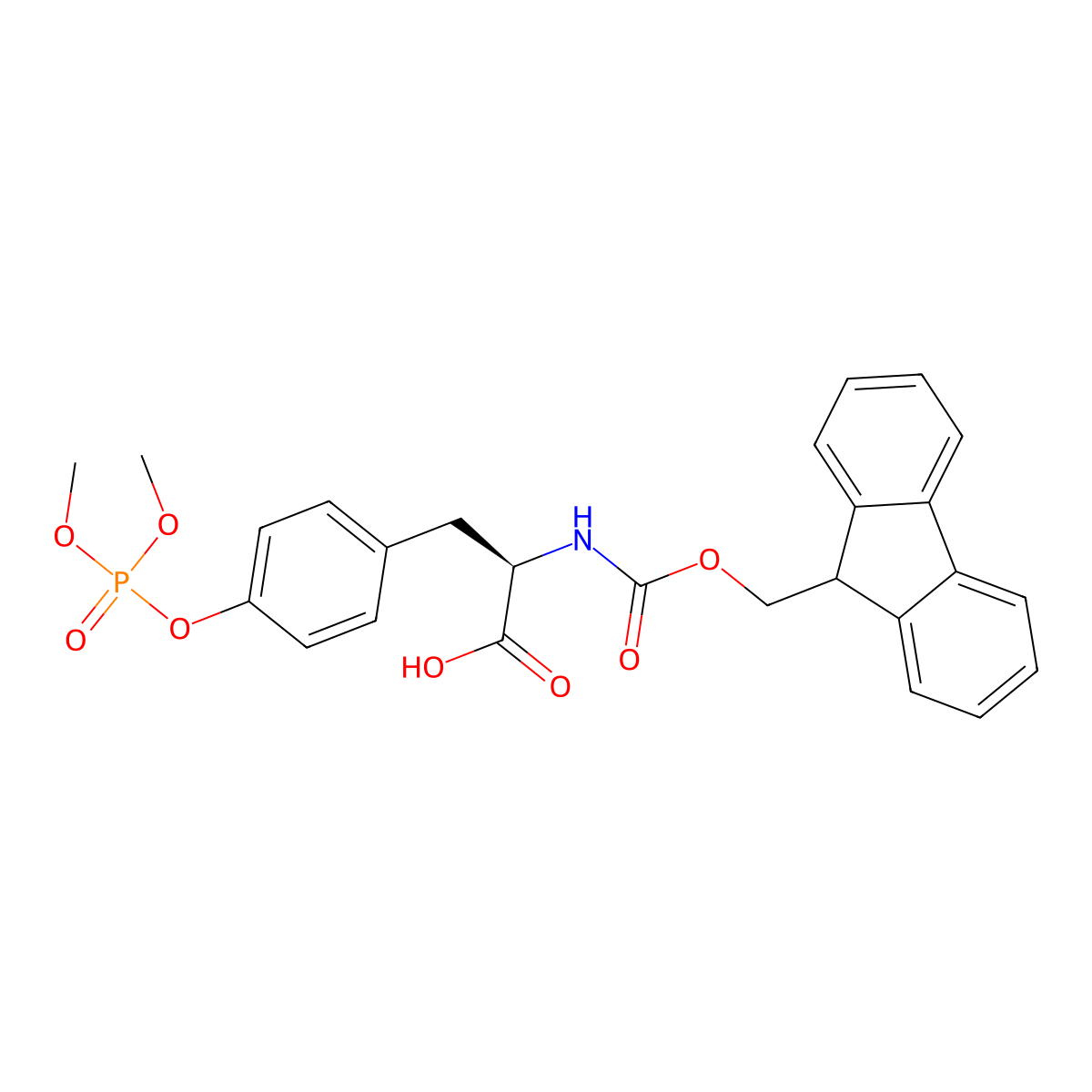 Fmoc-D-Tyr(Po3Me2)-OH molecular structure, CAS 201335-92-4