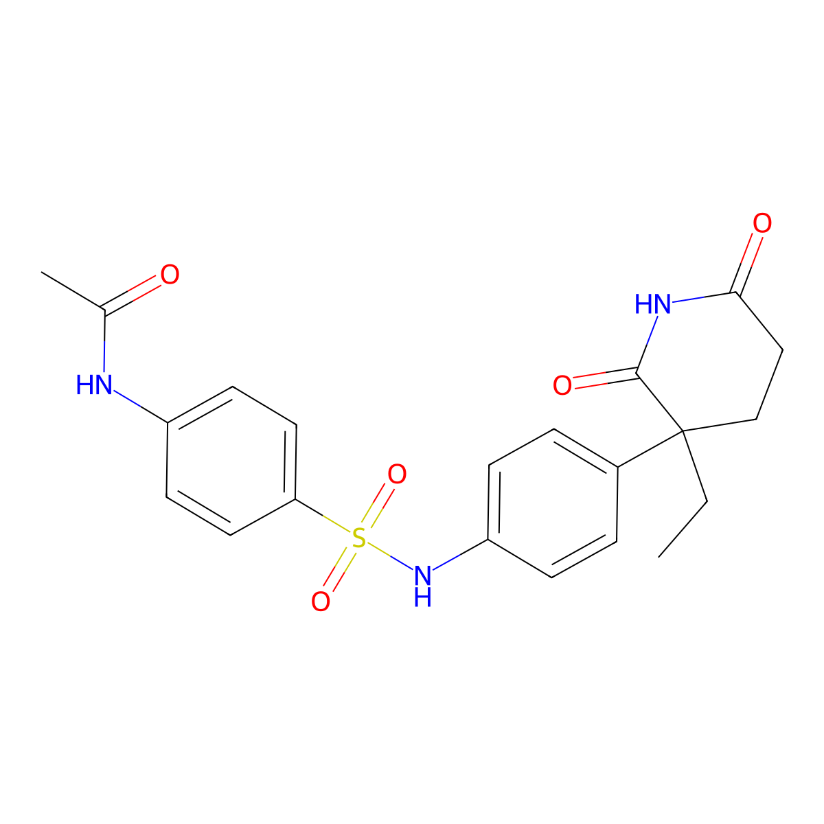 N-(4-{[4-(3-ethyl-2,6-dioxo-3-piperidyl)anilino]sulfonyl}phenyl)acetamide molecular structure, CAS 201336-46-1