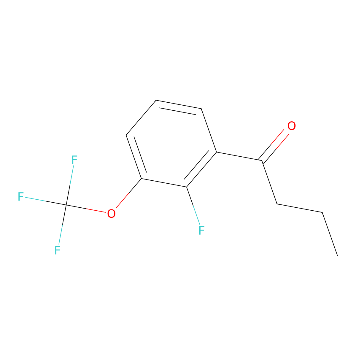 1-[2-Fluoro-3-(trifluoromethoxy)phenyl]-1-butanone molecular structure, CAS 2013364-94-6