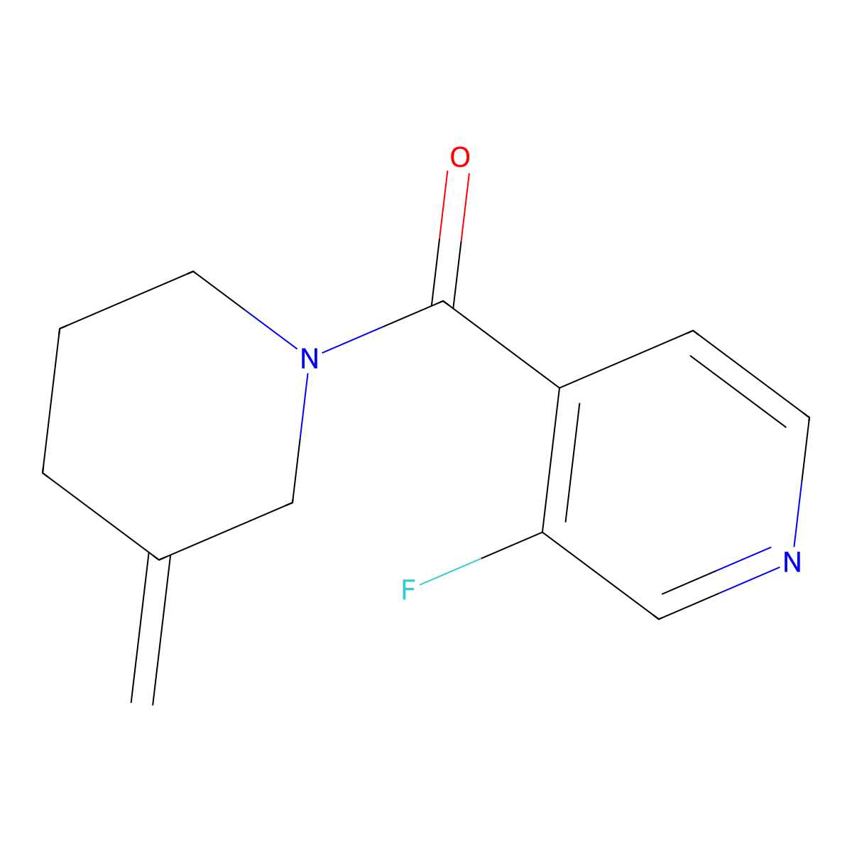 3-Fluoro-4-(3-methylidenepiperidine-1-carbonyl)pyridine molecular structure, CAS 2013374-69-9