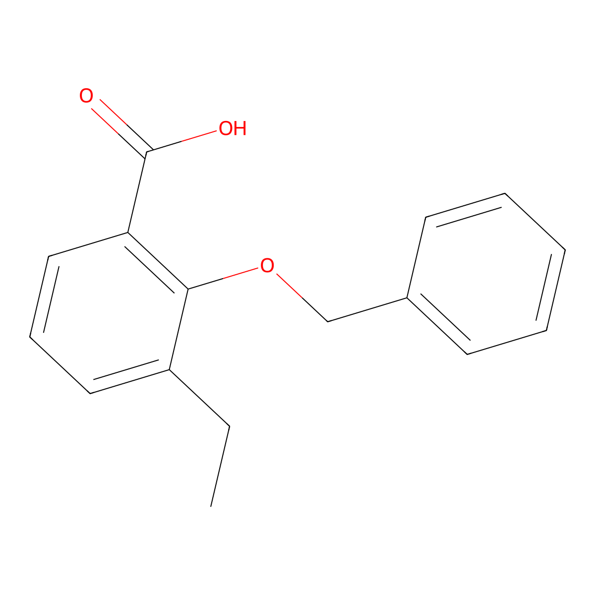 2-(Benzyloxy)-3-ethylbenzoic acid molecular structure, CAS 2013392-15-7