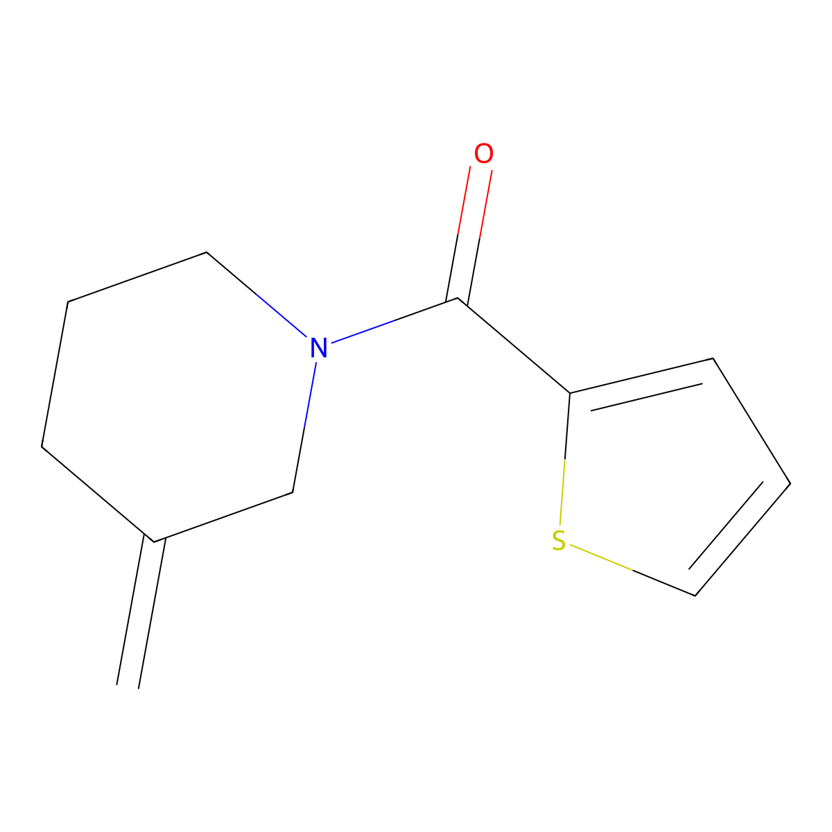 (3-Methylenepiperidin-1-yl)(thiophen-2-yl)methanone molecular structure, CAS 2013460-09-6