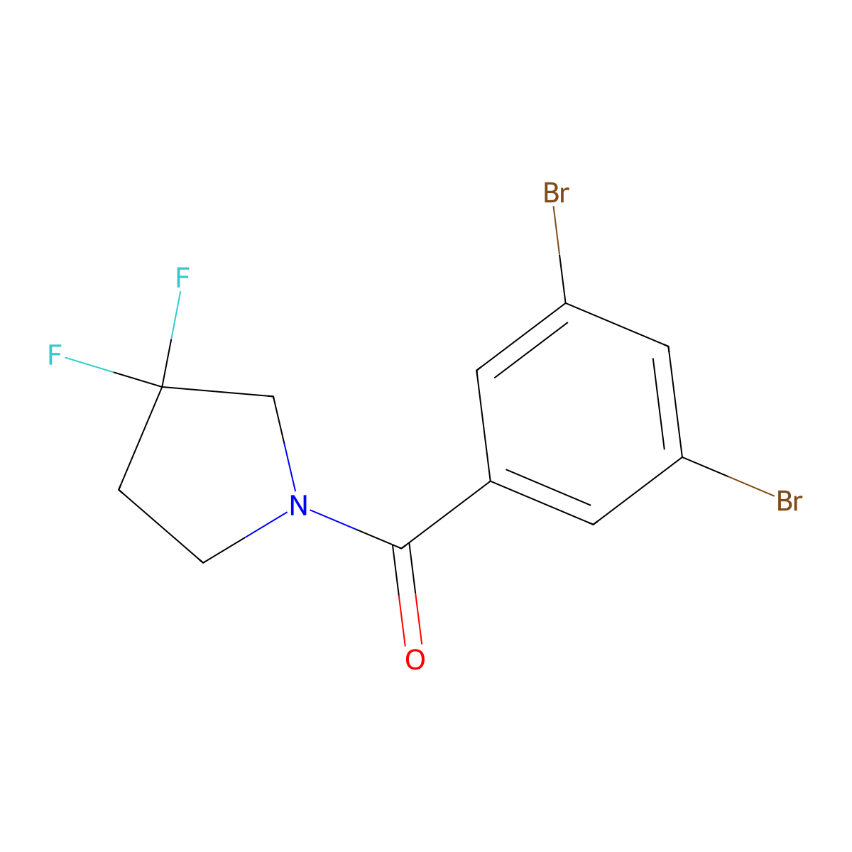(3,5-Dibromophenyl)(3,3-difluoro-1-pyrrolidinyl)methanone molecular structure, CAS 2013472-98-3