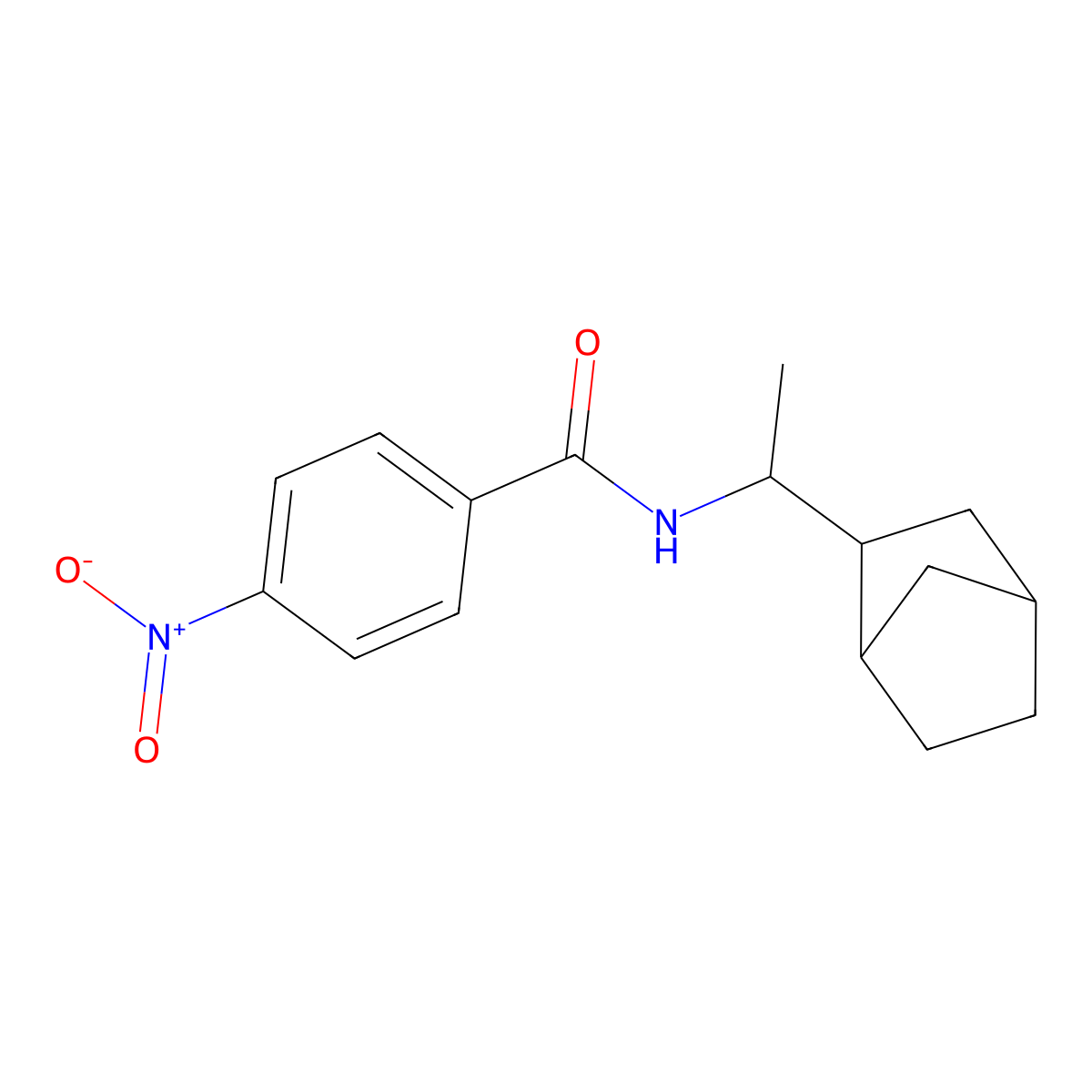 N-(1-bicyclo[2.2.1]hept-2-ylethyl)-4-nitrobenzamide molecular structure, CAS 201349-38-4