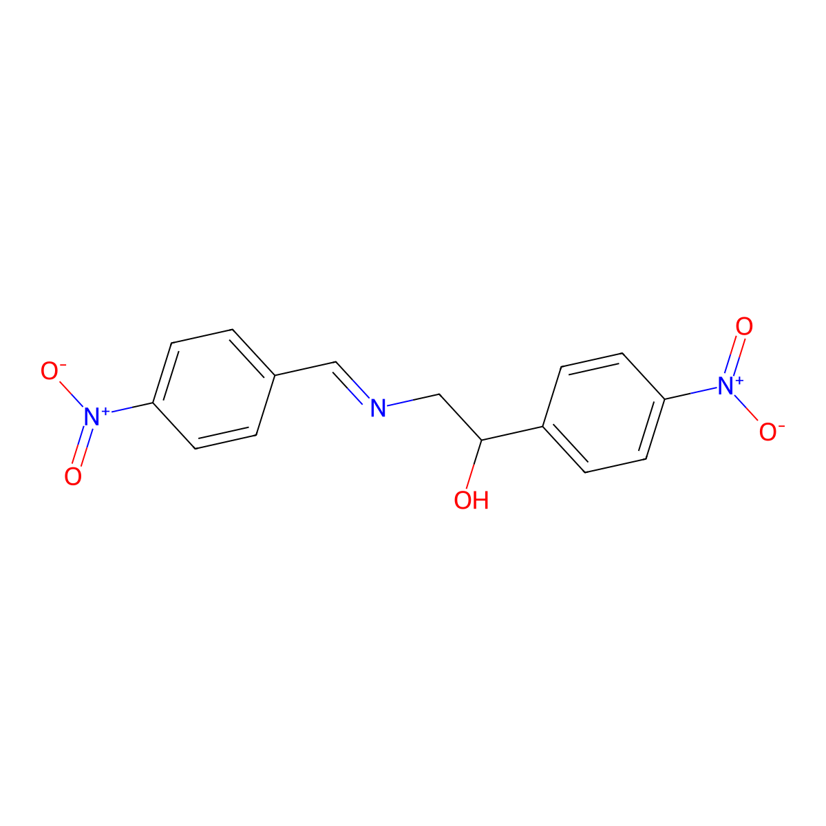 2-({4-Nitrobenzylidene}amino)-1-{4-nitrophenyl}ethanol molecular structure, CAS 201349-61-3