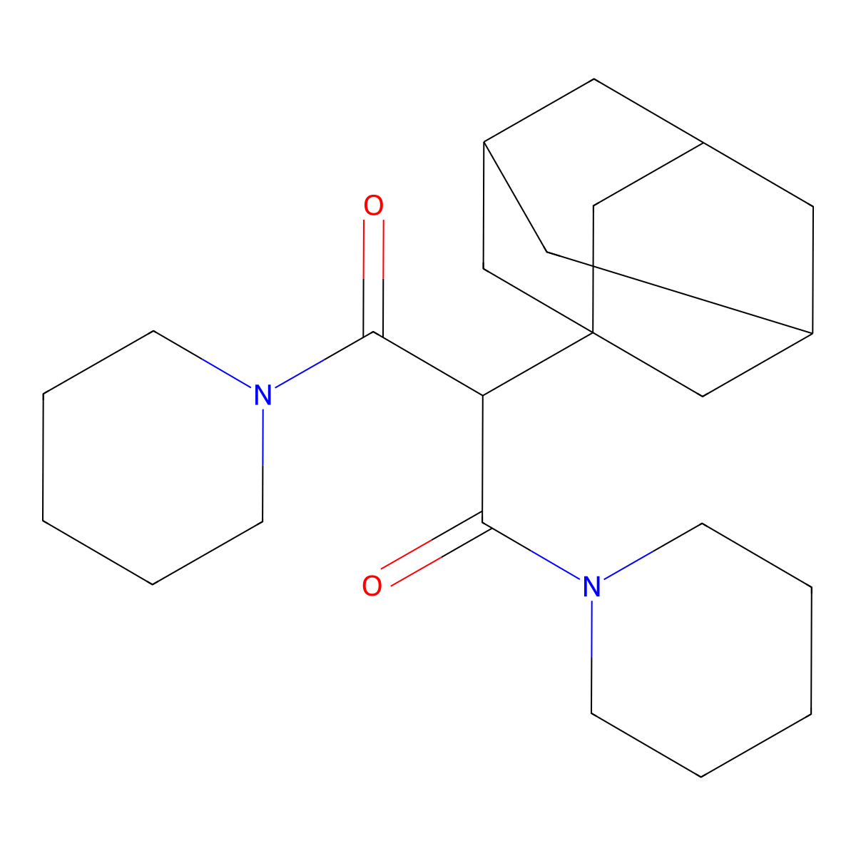 1-[2-(1-Adamantyl)-3-oxo-3-(1-piperidinyl)propanoyl]piperidine molecular structure, CAS 201349-79-3