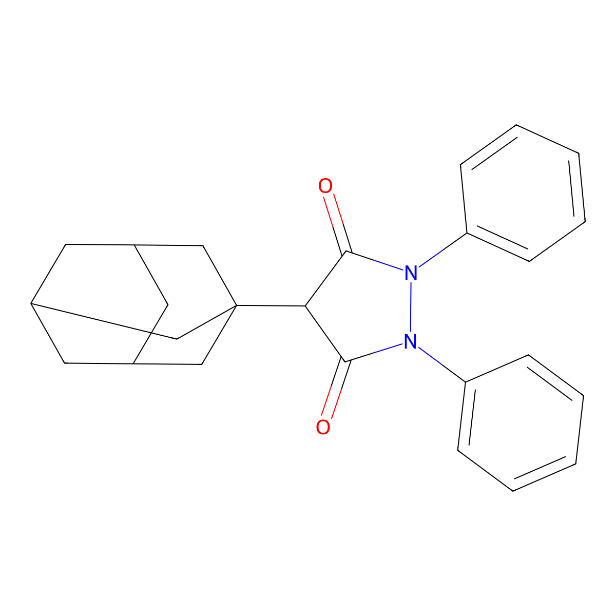 4-(1-Adamantyl)-1,2-diphenyl-3,5-pyrazolidinedione molecular structure, CAS 201349-87-3