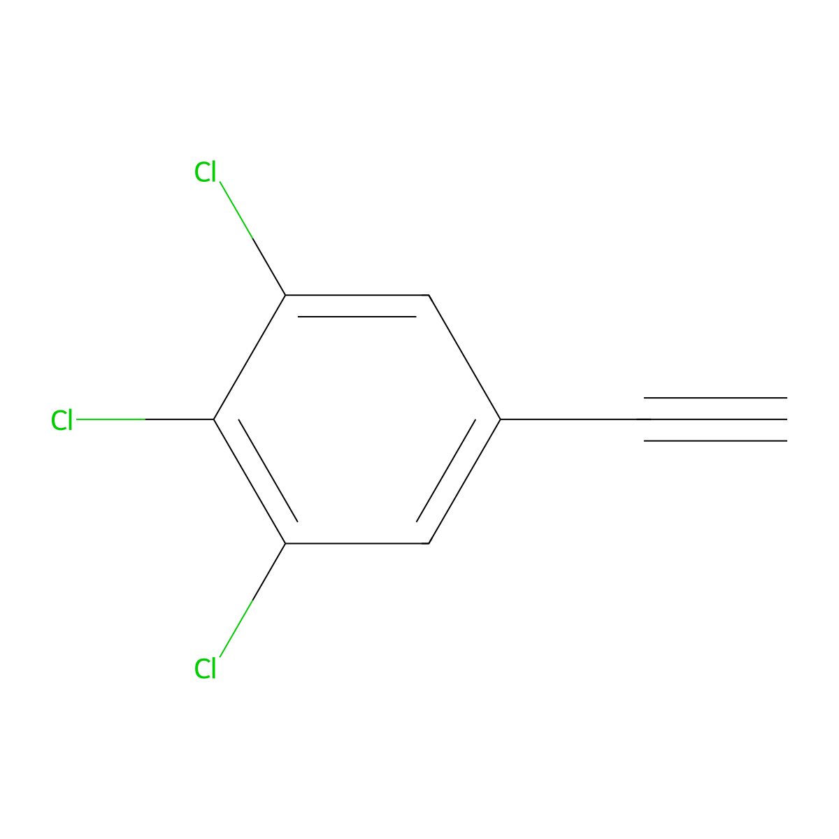 1,2,3-Trichloro-5-ethynylbenzene molecular structure, CAS 2013531-87-6