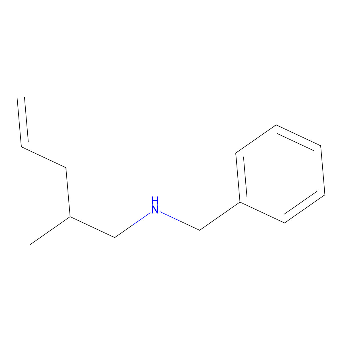 Benzenemethanamine, N-(2-methyl-4-pentenyl)- molecular structure, CAS 201357-65-5