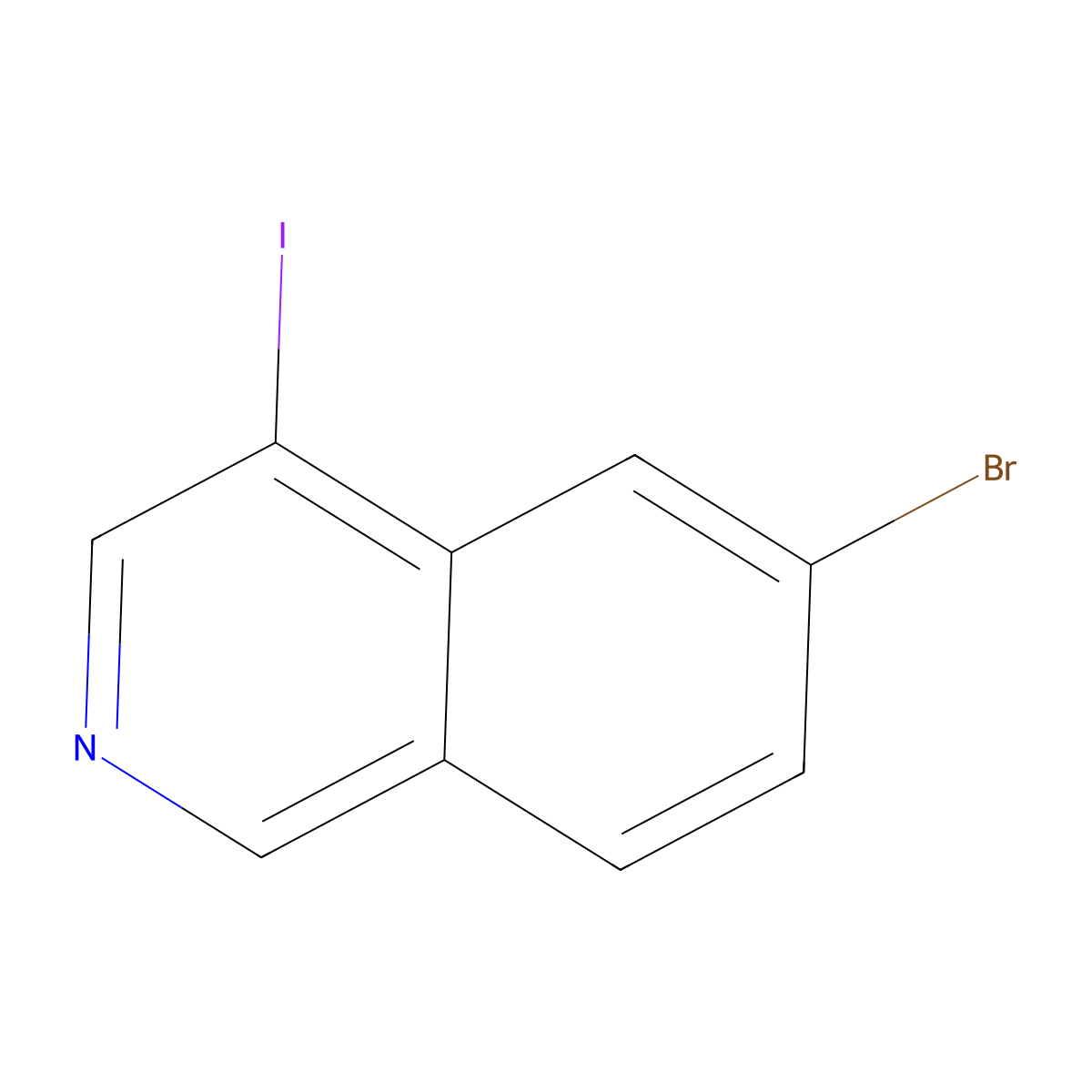 6-Bromo-4-iodoisoquinoline molecular structure, CAS 2013582-46-0