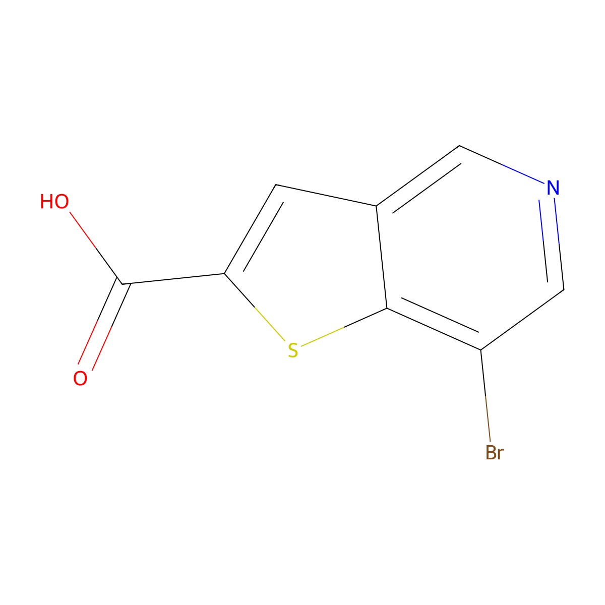 7-Bromothieno(3,2-c)pyridine-2-carboxylic acid molecular structure, CAS 2013583-36-1